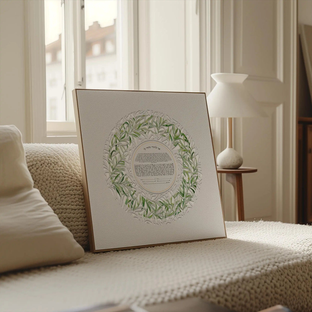 Olive Circle Papercut ketubah| Interfaith Ketubah