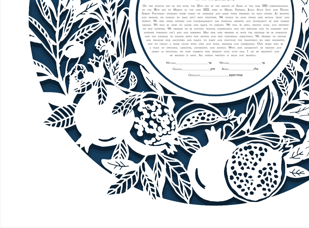 Seven Species Papercut Ketubah