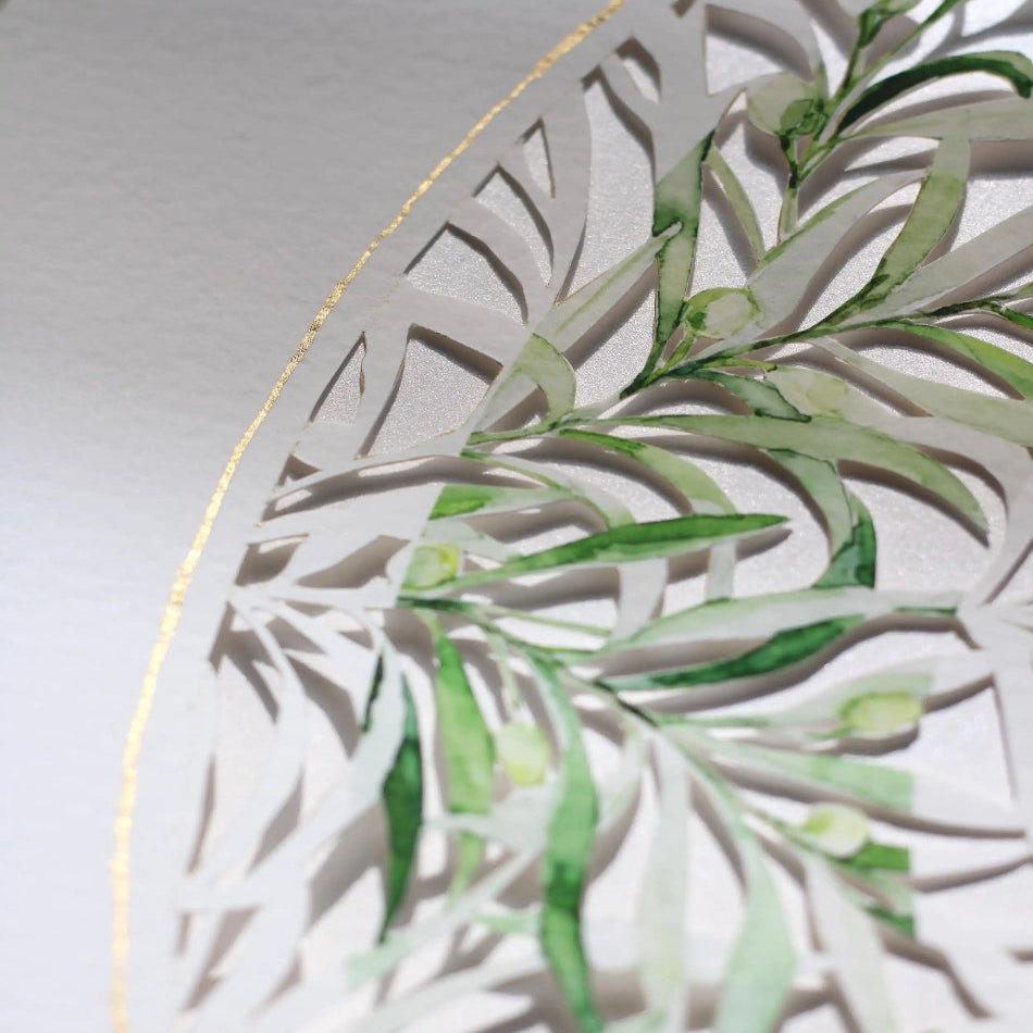 Olive Circle Papercut ketubah| Interfaith Ketubah