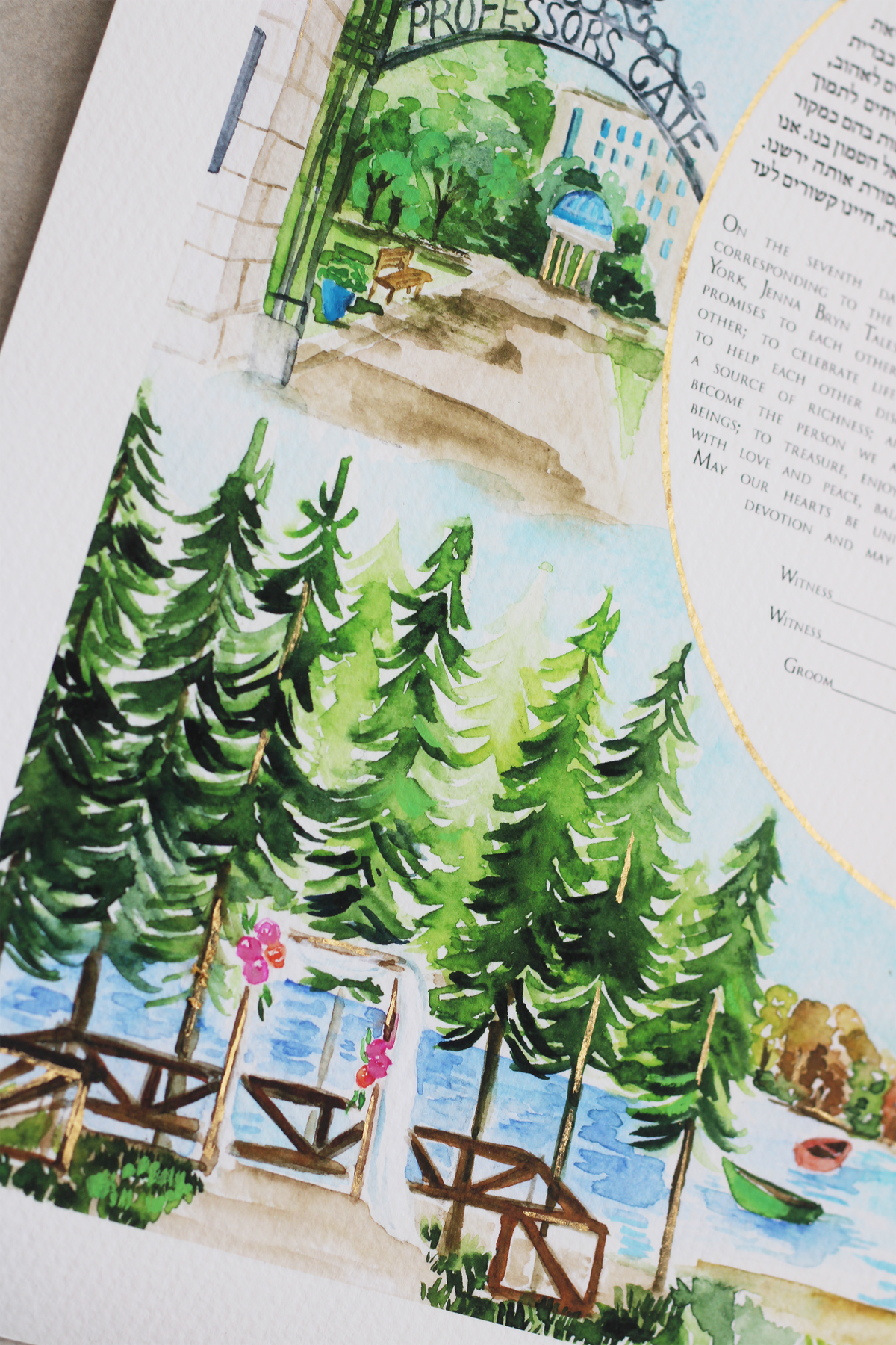 Watercolor Bespoke ketubah design