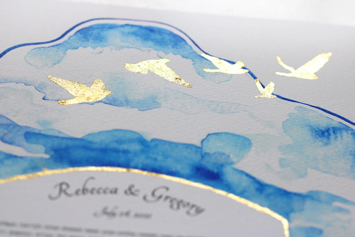 Ocean Ketubah, Custom Watercolor Ketubah