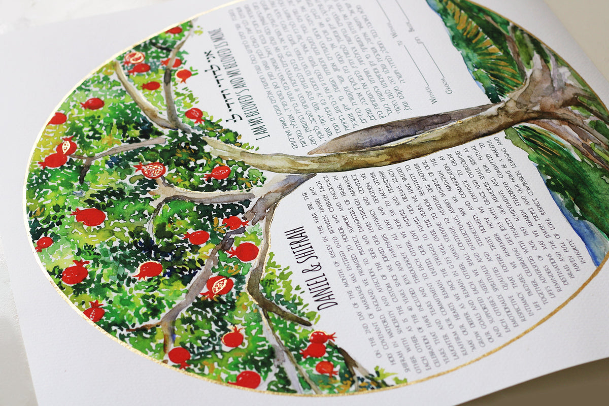Tree ketubah Wedding Personalizes Ketubah Custom Interfaith Ketubah Orthodox Ketubah Jewish Wedding Certificate