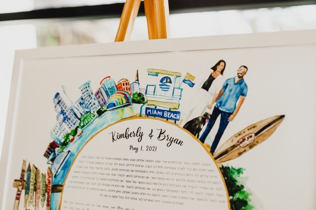 Custom Ketubah, Hand painted ketubah design