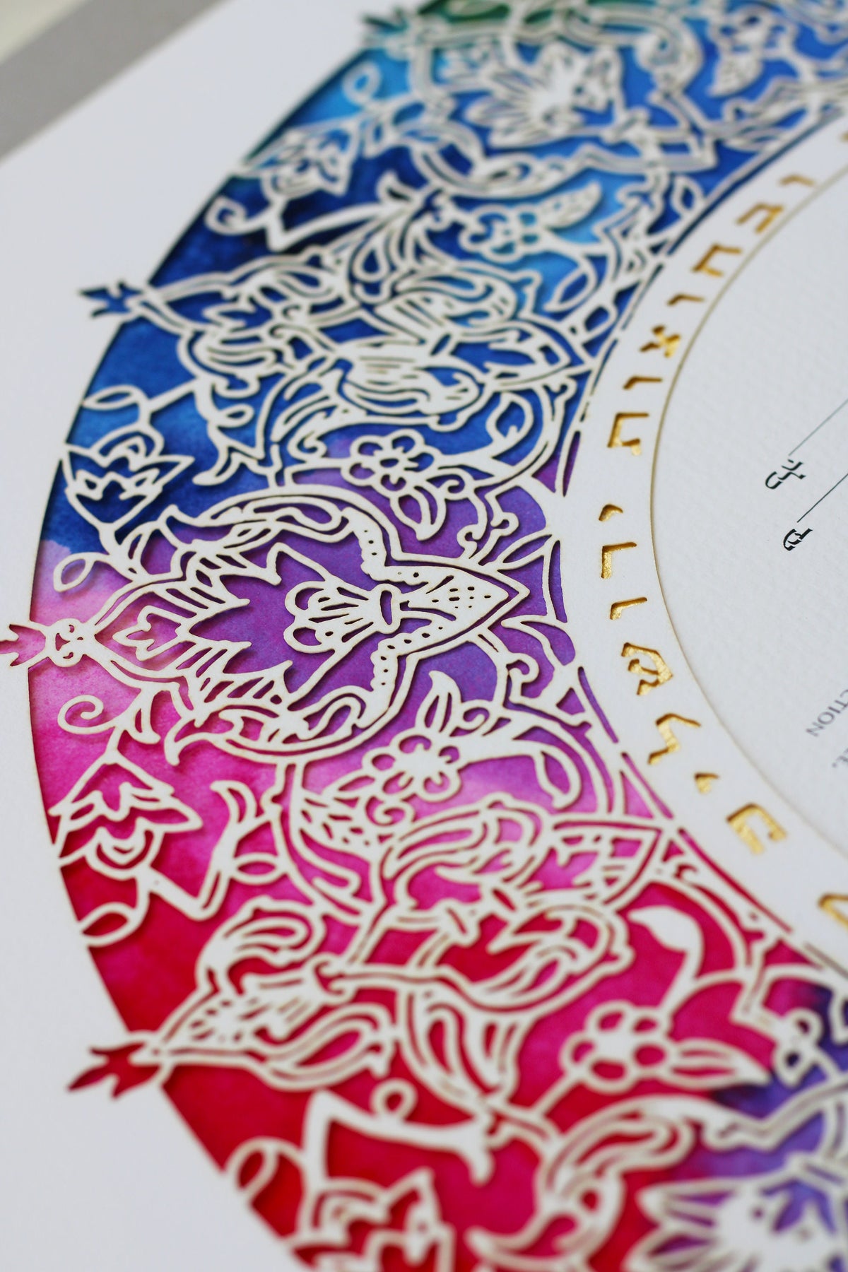 Rainbow Ketubah | Colorful Papercut Ketubah
