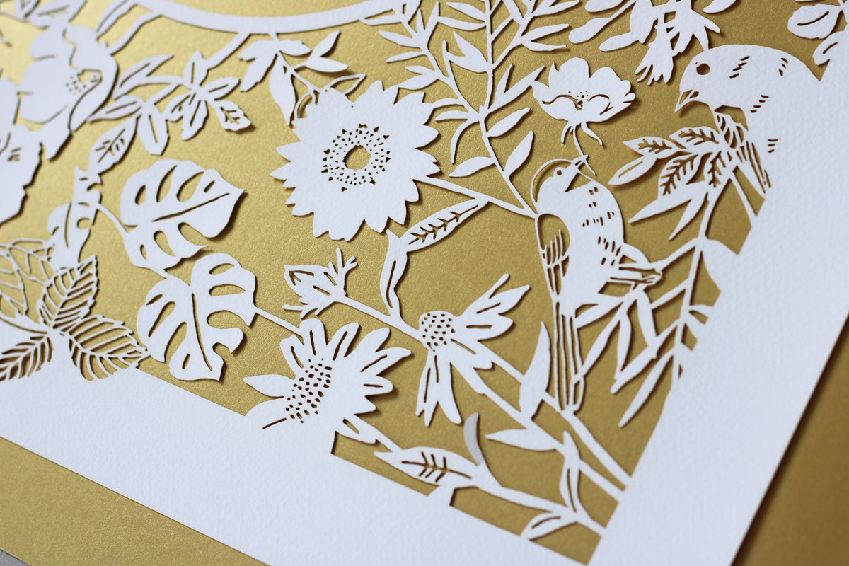 Wild Papercut Ketubah | Botanical Wedding ketubah