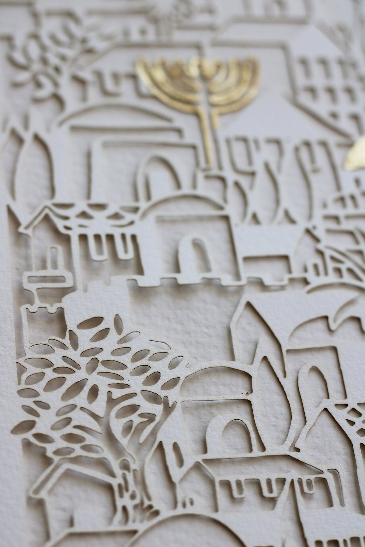 PaperCut Jerusalem ketubah, Lasercut Interfaith ketubah, Custom ketubah