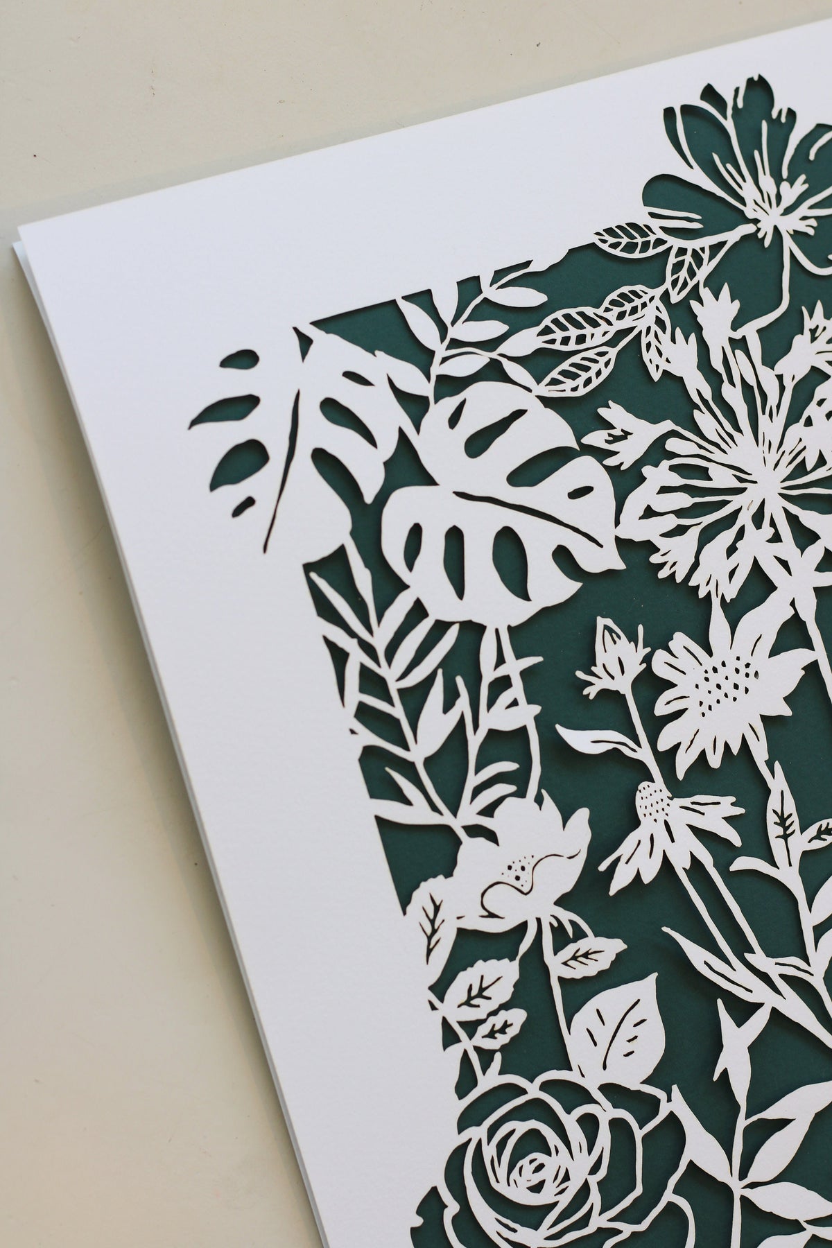 Dark Turquoise &quot;Wild&quot; Papercut Ketubah | Jewish wedding certigicate