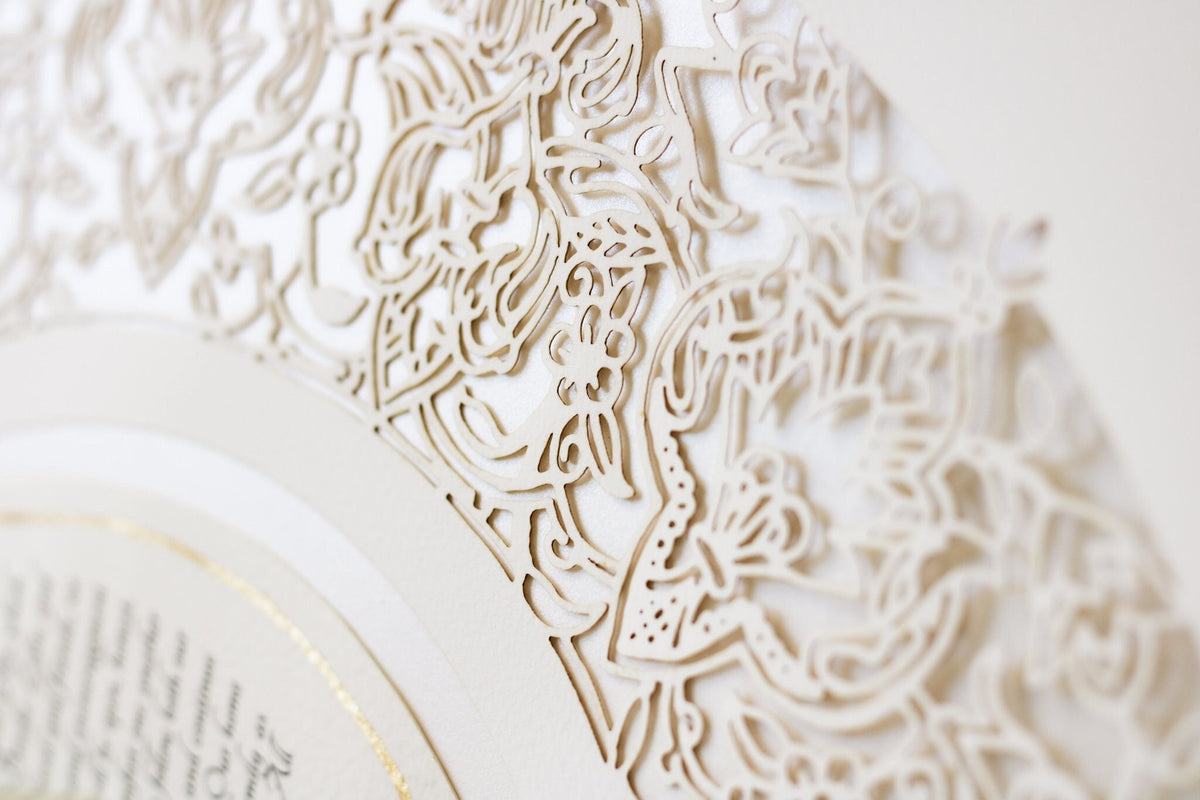 PaperCut &quot;Persian&quot; Ketubah in Grey- light blue