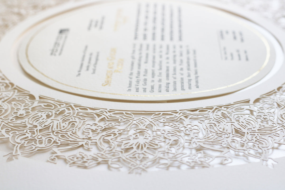 PaperCut &quot;Persian&quot; Ketubah in Grey- light blue