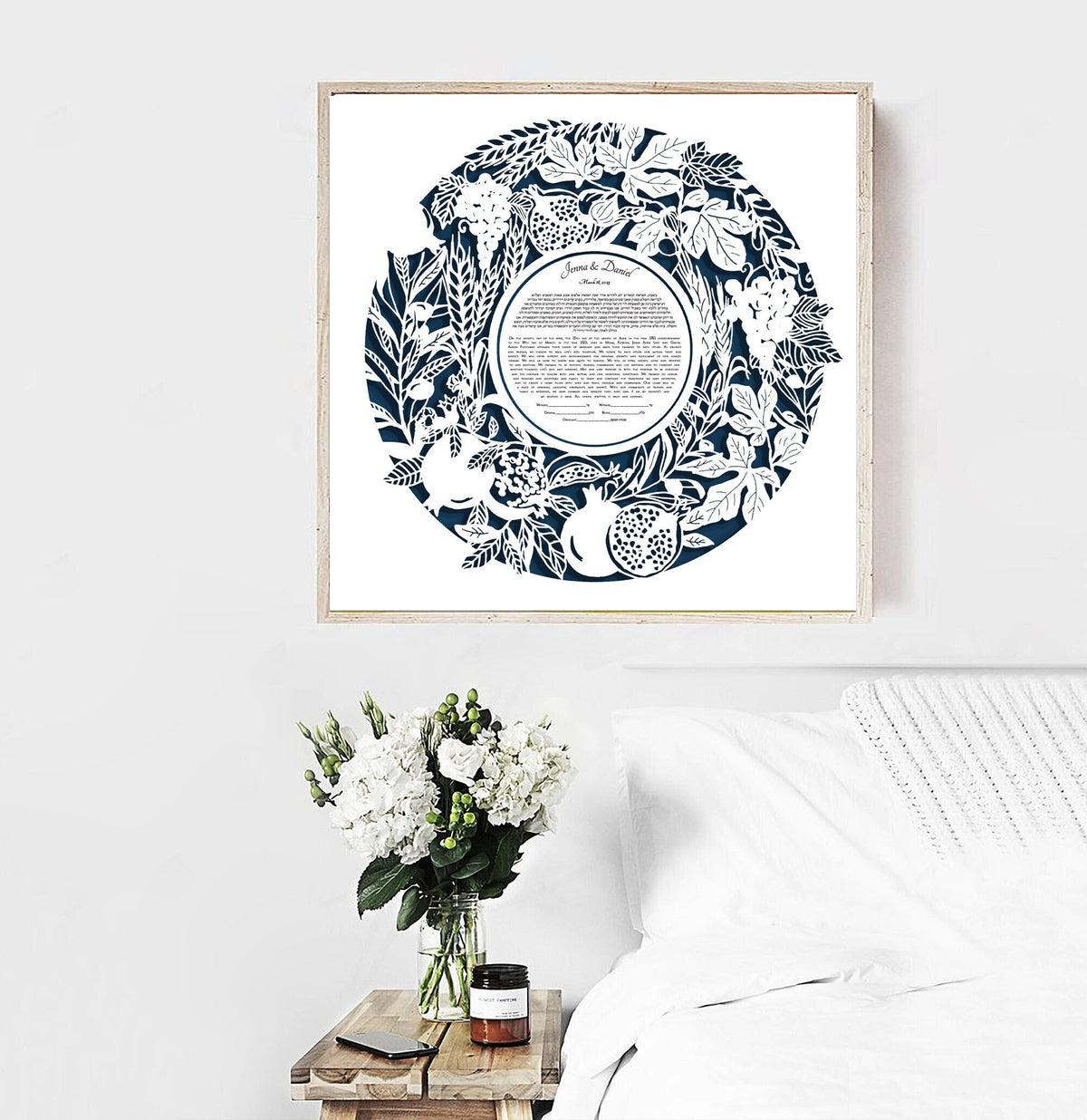 Seven Species Papercut Ketubah | Personalized Ketubah