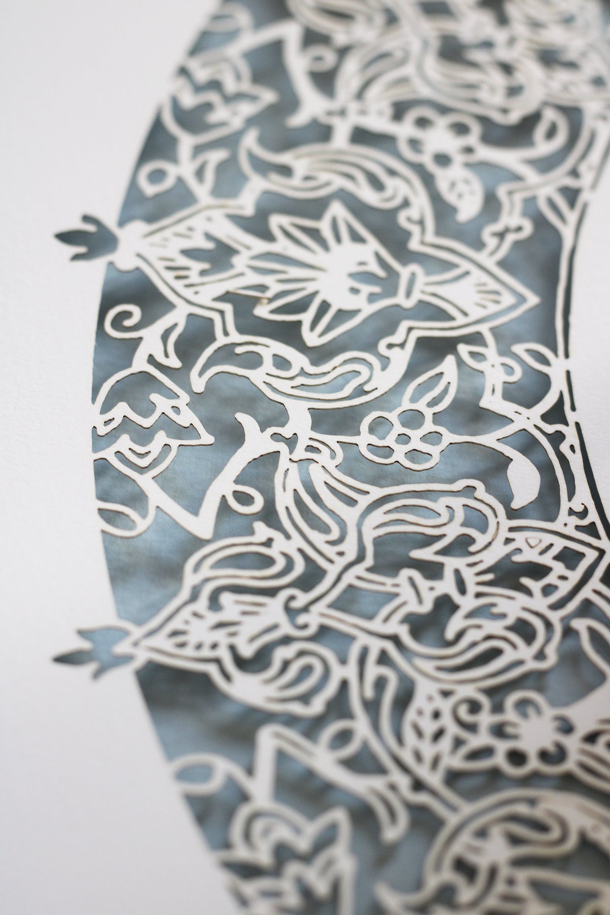 PaperCut &quot;Persian&quot; Ketubah in Grey- light blue