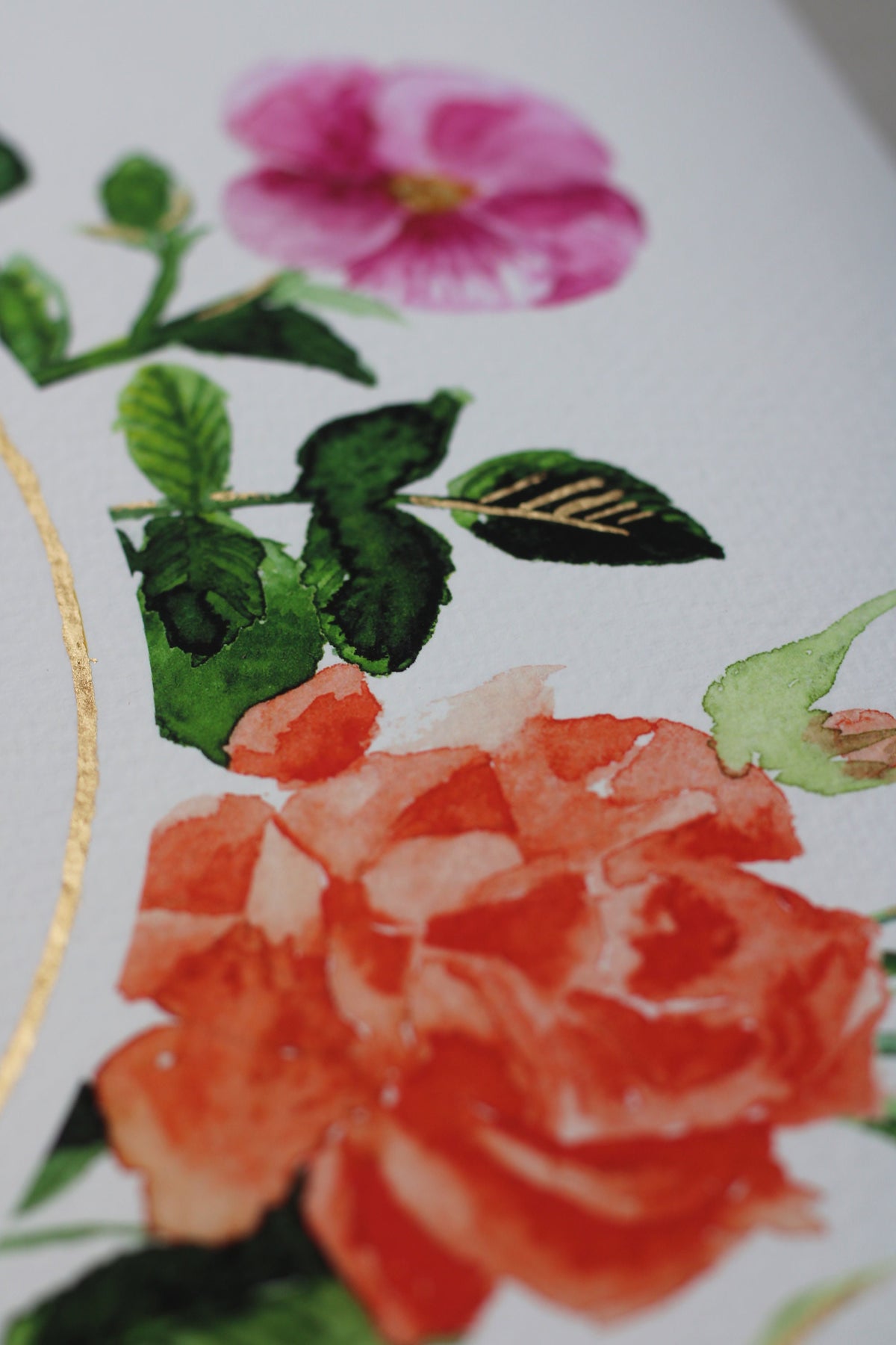 Modern Flower Ketubah Watercolor Print