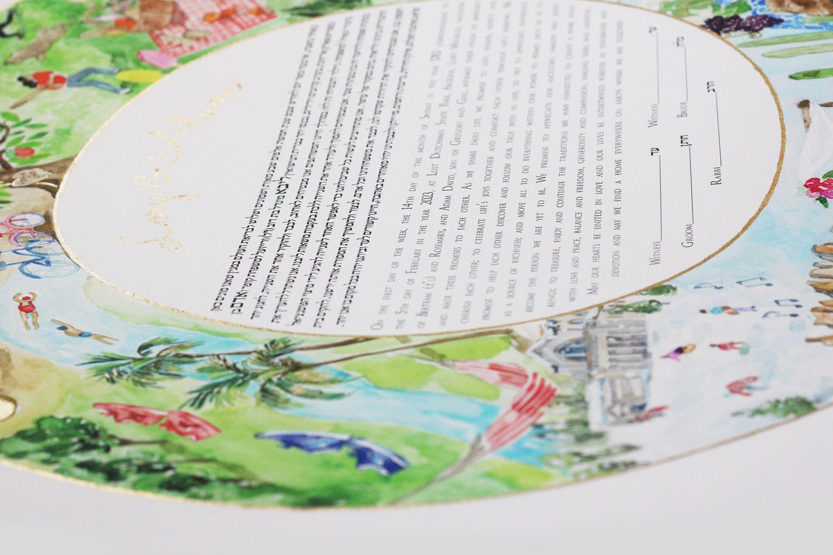 Watercolor Bespoke ketubah design
