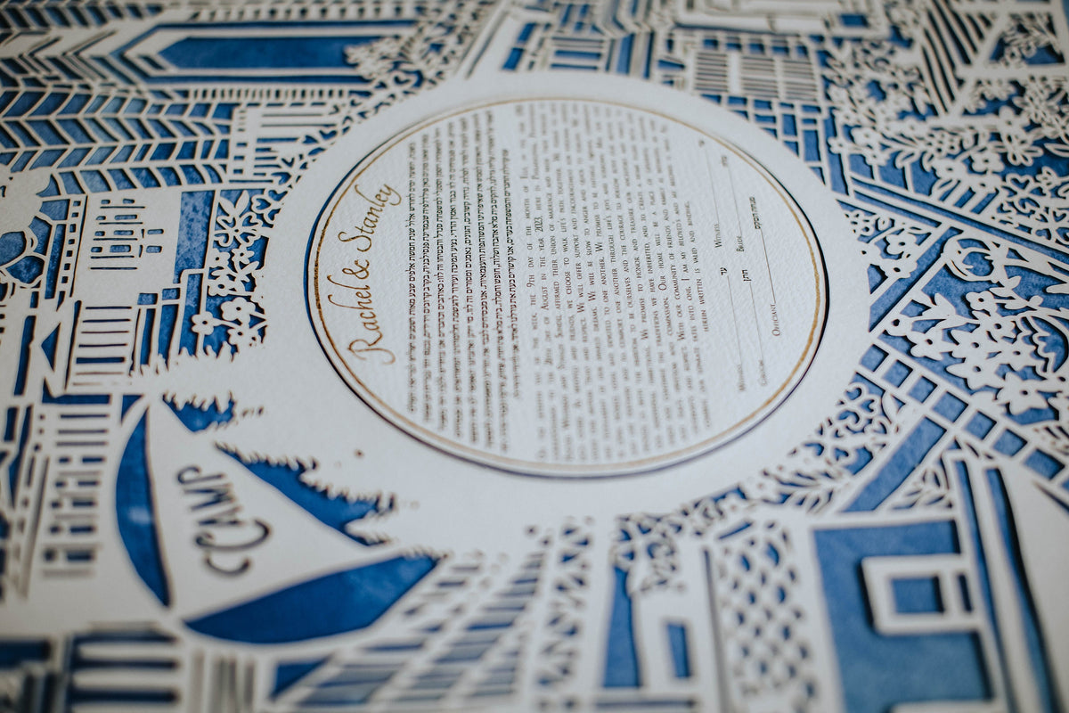 Papercut Custom Ketubah, Custom Wedding Certificate, Interfaith wedding