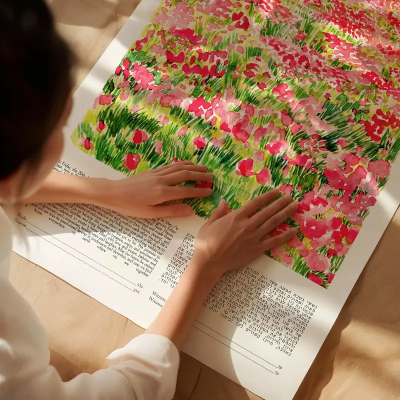 Be'eri Ketubah, Watercolor ketubah print