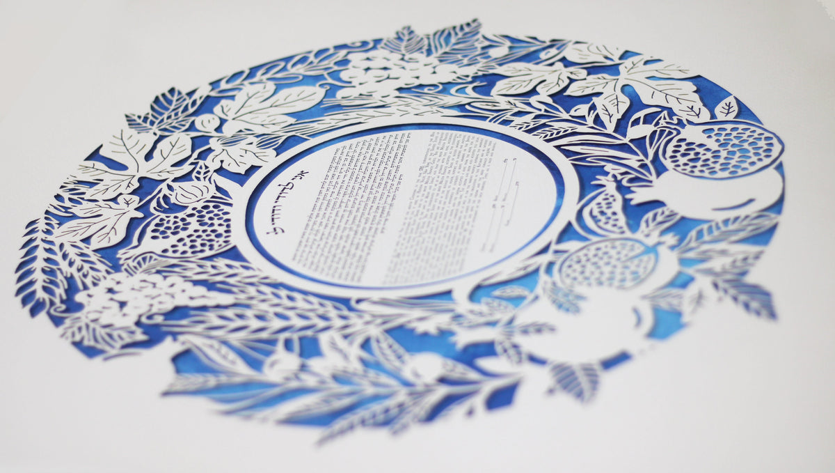 Seven Species Papercut Ketubah