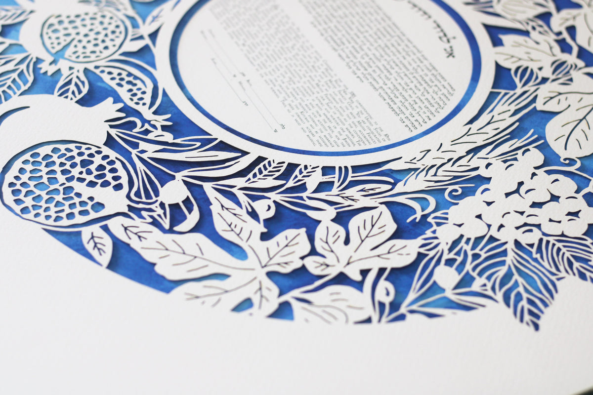 Seven Species Papercut Ketubah