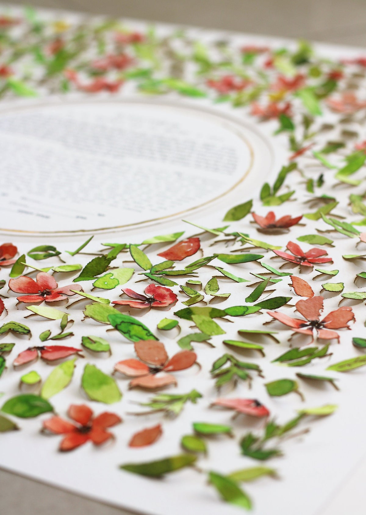 NIR OZ Ketubah, Watercolor &amp; Papercut ketubah print