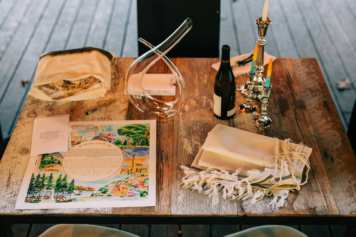 Watercolor Bespoke ketubah design