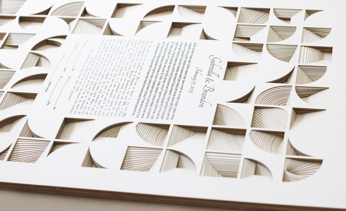 &quot;CUBES&quot; 19 layers Papercut Ketubah