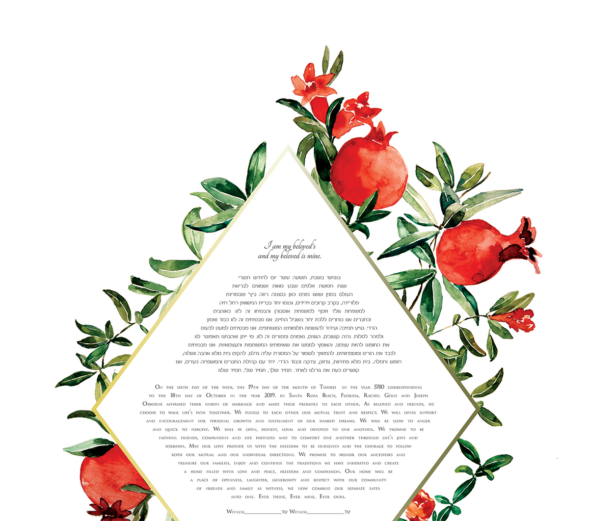 Pomegranate ketubah