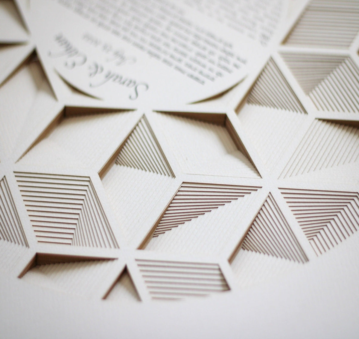 3D Papercut &quot;infinity&quot; Ketubah | Multilayer Geometric Ketubah